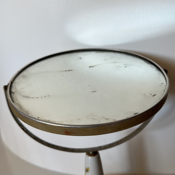Vintage Removable Hand Held Mirror Porcelain Vanity Bowl Makeup Dressing Table - Picture 4 of 11
